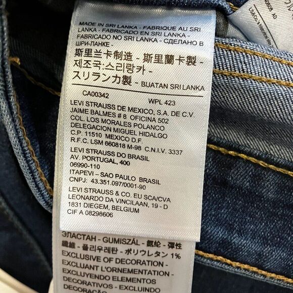 NWOT Levi's 711 Skinny Jeans Womens Size 31 Blue Denim Patches Stretch Mid Rise - Picture 8 of 9